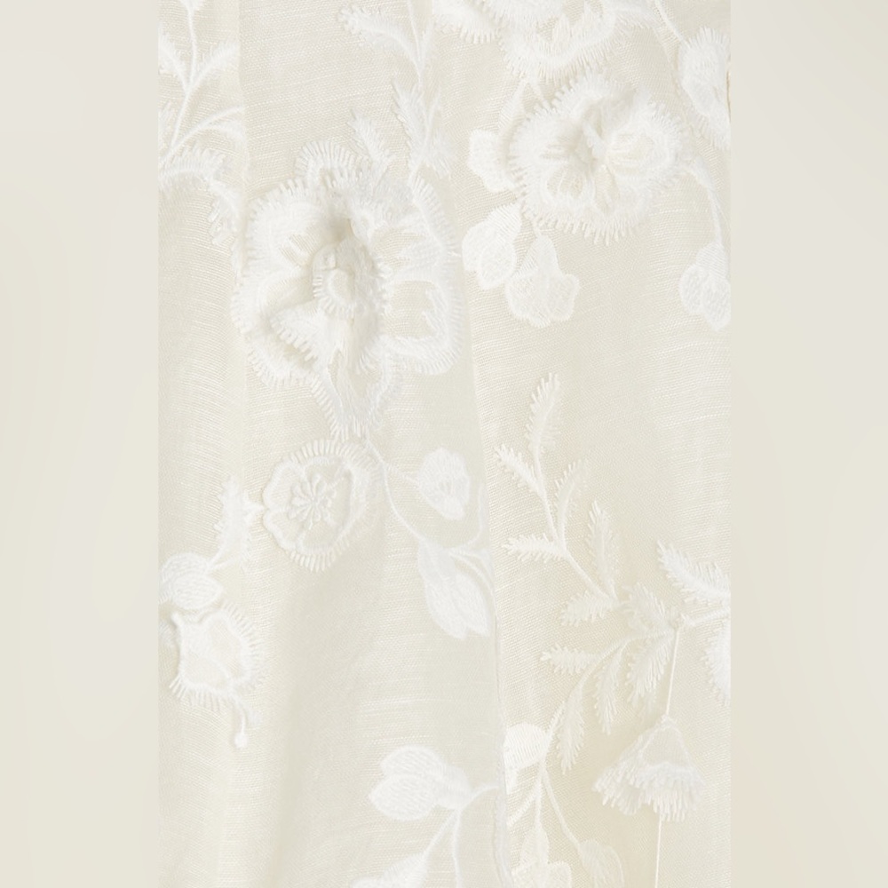 Zimmermann Postcard Floral-Appliqued Linen-Silk Full Mini Skirt Size Zimm 1 - Picture 11 of 16
